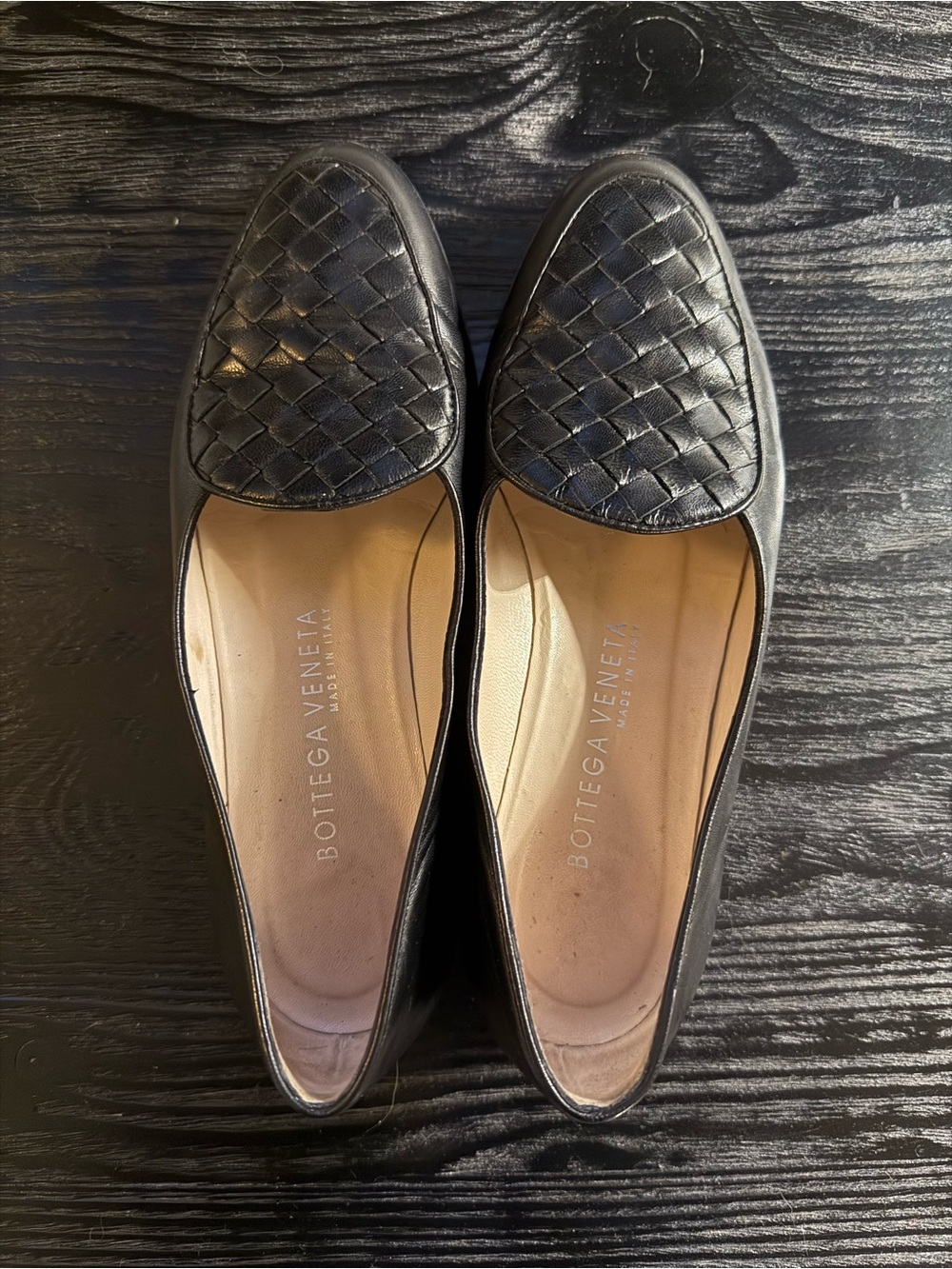 Bottega Veneta Black Intrecciato Leather Loafers